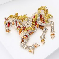 XSB185 - Diamond-Encrusted Cute Pony Brooch